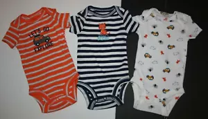 New Just One You Carter's 3m Boys 3 Pack Bodysuit Tops Lets Go Explore Safari - Picture 1 of 5