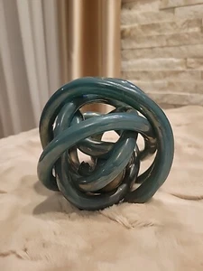 Abstract Glass Sphere Art Glass Sculpture Tangled Glass Object Abstract Art - Picture 1 of 8