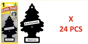 Black Ice Freshener Little Trees 10155 Air Little Tree MADE IN USA Pack of 24 - Picture 1 of 4
