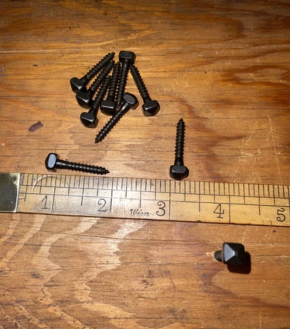 #8 X 1” Wood Screws Pyramid Square Head Steel Black Oxide Cover