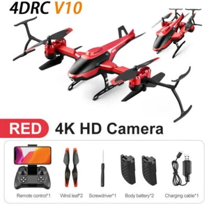 4DRC V10 RC Helicóptero WIFI FPV Drone 4K HD Cámara Cuadricóptero 2 Baterías - Imagen 1 de 18