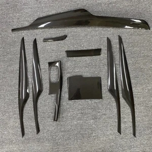 9pcs Interior Trim Cover For BMW 5 Series G30 G38 M5 F90 Carbon Fiber 2018-2023 - Picture 1 of 7