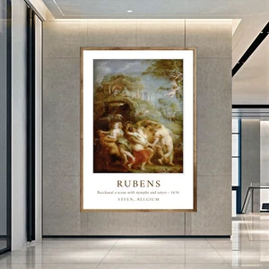 Bacchanal a scene with nymphs and satyrs BY RUBENS 01 Reproduction Poster Canvas - Picture 1 of 3