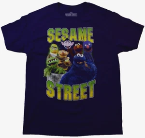 Sesame Street Mens Ernie, Grover, Elmo, Cookie Monster Purple Shirt New S-2XL - Picture 1 of 5