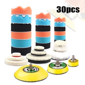 Kit tamponi lucidanti spugna 1/2/3 pollici tamponi lucidanti lana per trapano lucidatrice auto - Foto 1 di 9