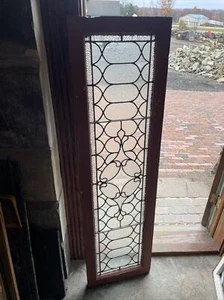 SG 4172 antique stained glass transom window with jewels 16.75 x 58.5 - Picture 1 of 10