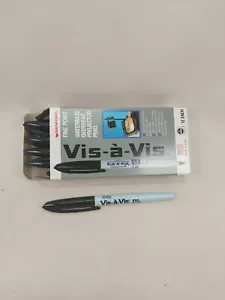 Box of 12 Black Vis-A-Vis EXPO Wet-Erase Overhead Projector Transparency Markers - Picture 1 of 7