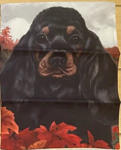 COCKER SPANIEL Hund Garten Flagge 15 x 11 brandneu schwarz hellbraun Herbstblätter - Bild 1 von 1
