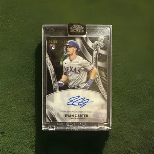 2024 Topps Chrome Black Evan Carter RC Super Futures Auto /99 Rangers Sealed - Bild 1 von 3