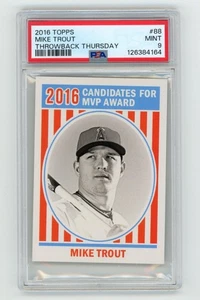 PSA 9 Mike Trout 2016 Topps Throwback Thursday #88 #TBT 1972 Presidentes de Estados Unidos Jugador Más Valioso - Imagen 1 de 2