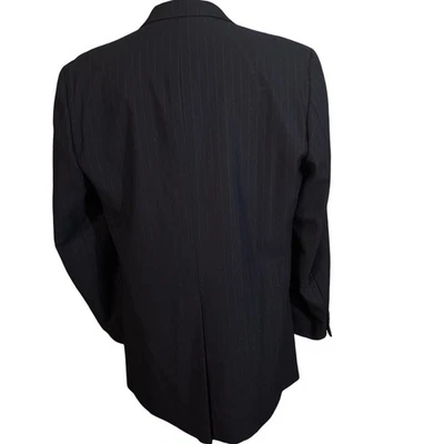 Savile Row Mens 44 Navy Blue Pinstripe Blazer Sport Coat Macy's Men's Store - Image 1 of 4