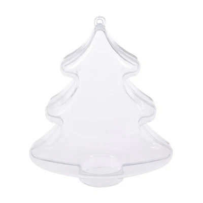  Forma dell'albero di Natale Ornamenti di palla di plastica trasparente - Immagine 1 di 4