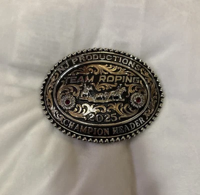 Trophy Rodeo Champion Пряжка на Ремень Команда Roper Roping Header Heeler - Изображение 1 из 2