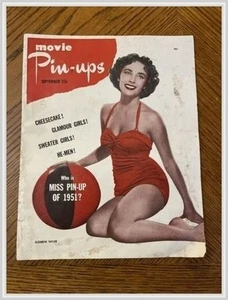 Movie Pin-Ups Magazine 1951 Elizabeth Taylor & Marilyn Monroe September - Foto 1 di 12