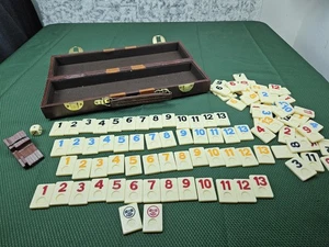 Vintage Original Rommé Fliesenspiel mit Tragetasche - Bild 1 von 5