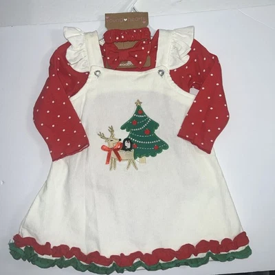 Vestido de Navidad Young Hearts Bebé Niña 2 Piezas Talla 18 Meses-Nuevo Foto 1 de 4
