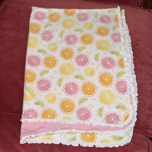 Gymboree Slice of Summer 2003 Blanket Oranges Lemons Limes Ruffle Pink - Picture 1 of 4