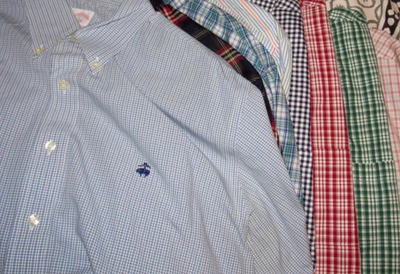 BROOKS BROTHERS Hombre Gran Lote De {8} Camisas Botón Delantero CRISP Sin Hierro L/S Foto 1 de 4