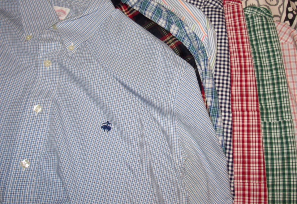 BROOKS BROTHERS Men's Large Lot Of {8} Button Front Shirts CRISP Non Iron L/S - Image 1 of 4