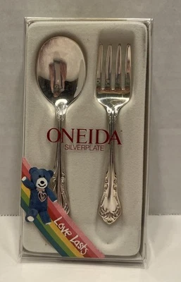 Juego Educador Vintage Oneida Silverplate Harmony #9660 2 Piezas Bebé/Niño/Jóvenes Foto 1 de 4