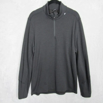 Pullover Helly Hansen Para Hombres Grande Negro Mezcla Lana Merino Media Cremallera Aire Libre Senderismo Foto 1 de 4