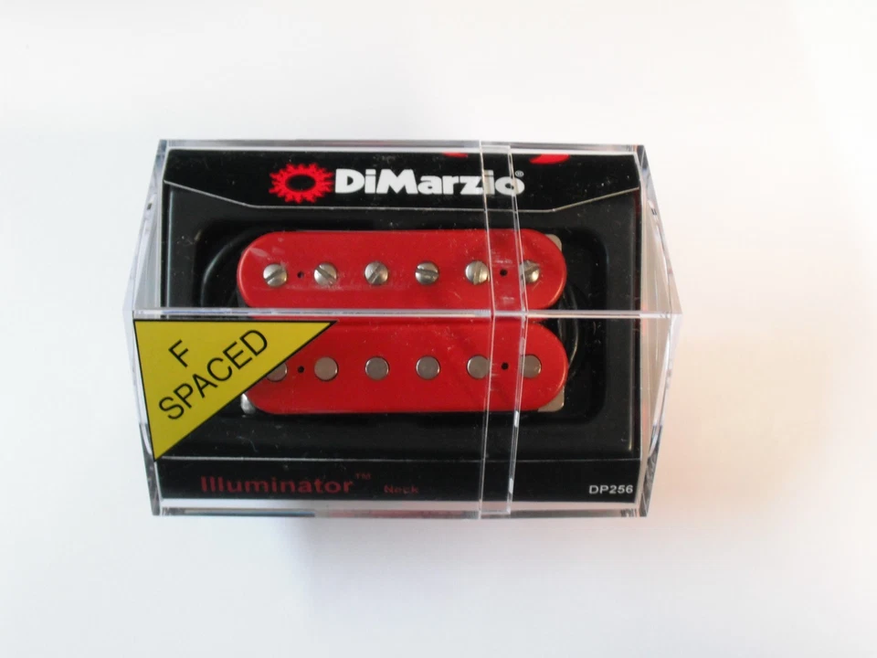 DiMarzio F-spaced Illuminator Neck Humbucker Red W/Chrome Poles DP 256 - Image 1 of 1