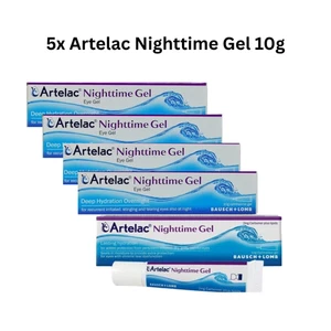 5x ARTELAC Nacht Augen Gel 10g Feuchtigkeitsspendende Linderung über Nacht für trockene empfindliche Augen - Bild 1 von 8