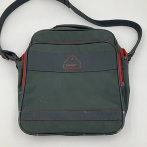 Sac bandoulière pour ordinateur portable vert Samsonite bordure rouge nylon vintage voyage travail - Photo 1/11