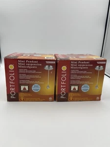 Portfolio Mini Pendant Light 0268808 Lot of 2 Adj 59" Cord Damp Locations NIB - Picture 1 of 13