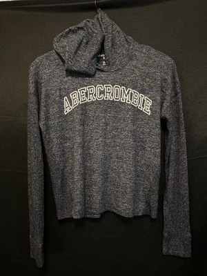 Abercrombie Kids Girls 13/14 Heather Blue Hooded Pull Over Embroidered Logo - Image 1 of 4