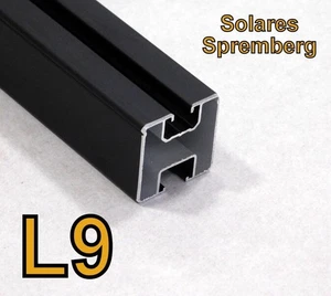 Unterkonstruktion Aluminiumprofil L9 40x40mm schwarz M8 Nut oben M10 Nut unten - Bild 1 von 15