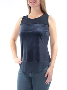 INC Womens Navy Jewel Neck Sleeveless Casual Top S - Picture 1 of 6