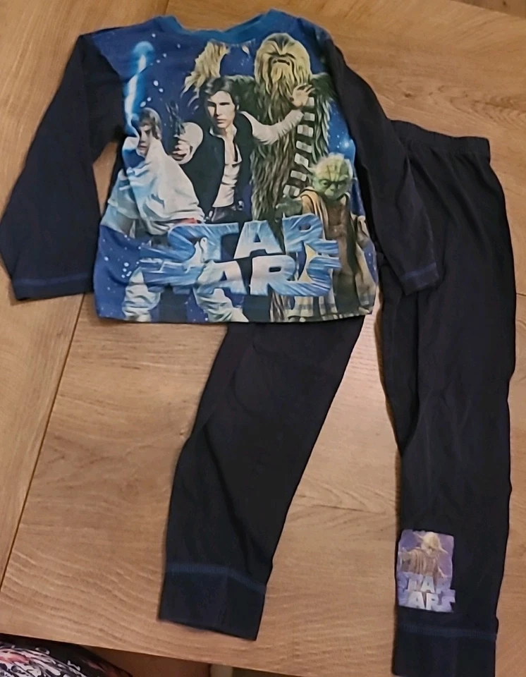 Conjunto de pijama vintage de Star Wars para niños talla 4-5 camiseta pantalones Han Solo Foto 1 de 4