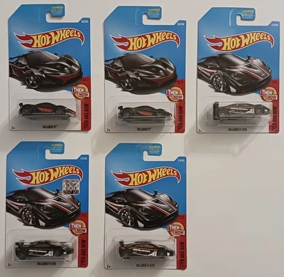 Lote de 5 Hot Wheels 2016-17 entonces y ahora McLaren P1 y F1 GTR Foto 1 de 4