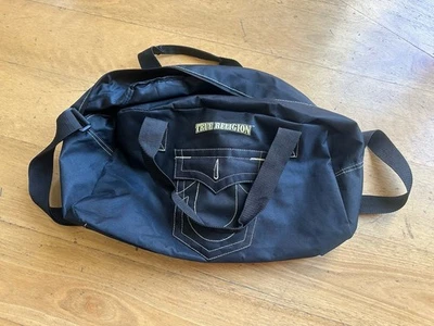Bolsa de viagem True Religion leve com zíper bolso jeans grande T - Imagem 1 de 4