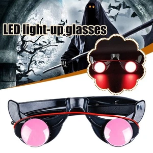 1-5PCS LED leuchtende Glow Gläser Lustige rote Augen Cosplay Halloween W2A2 - Picture 1 of 11