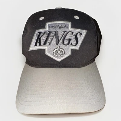 Vintage Los Angeles Kings Snapback Hat Black Gray NHL Script Logo Cap - Image 1 of 4
