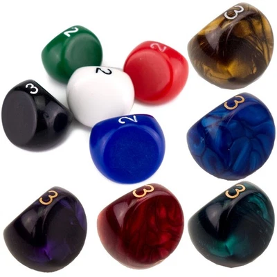 D3 Top Read Dice (Select Colour) . 3 Sided Poly Dice D&D RPG Maths Games - Image 1 of 2
