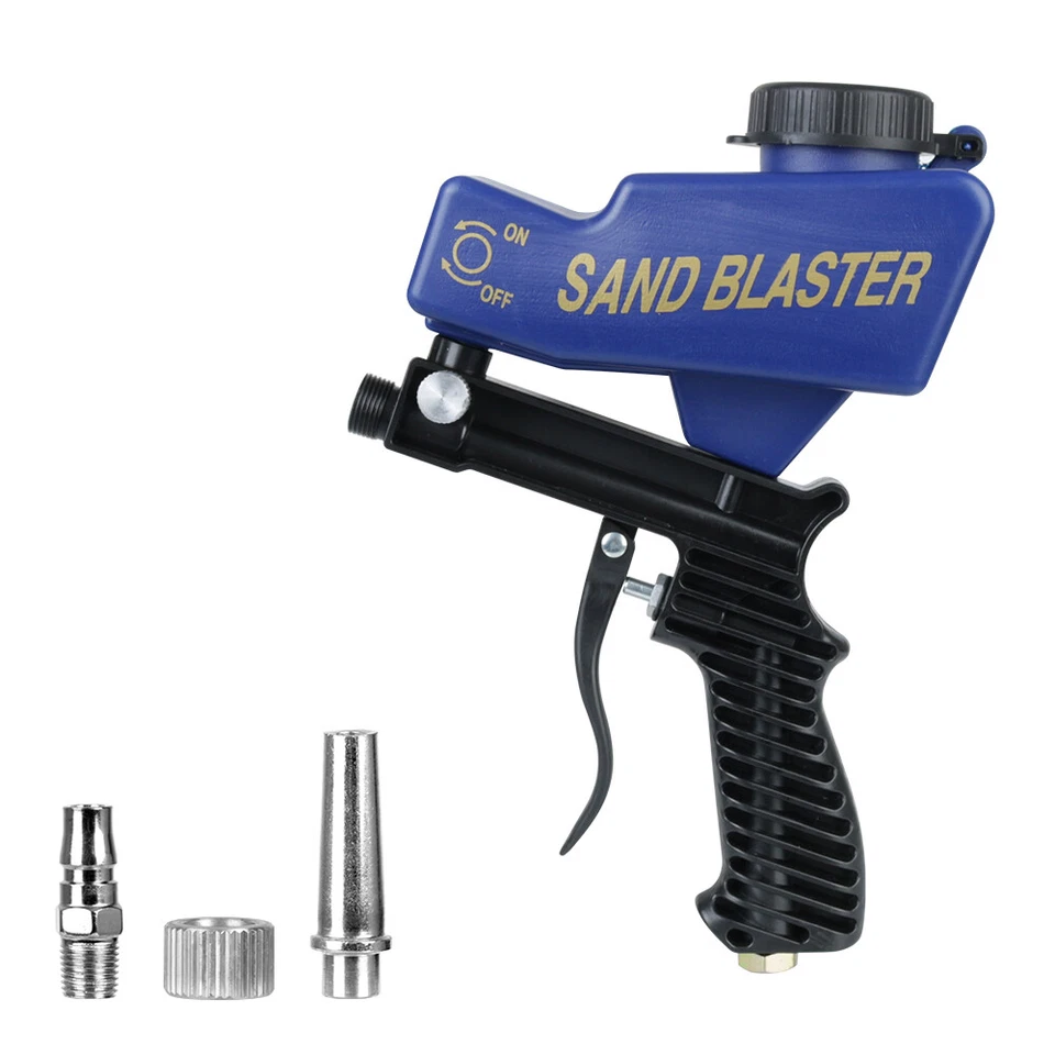 Gravity Feed Sand Blaster Gun Kit Sandblaster Spray Blasting Gun Air Nozzle 1/4