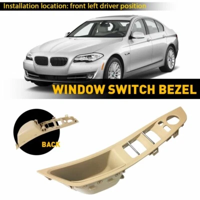 Bisel interruptor ventana eléctrica principal delantero izquierdo para BMW 520i 523i 525i 2010-2016 EE. UU. Foto 1 de 4