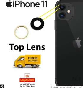 Cubierta de lente trasera de vidrio para cámara trasera de repuesto superior con adhesivo para iPhone 11 - Imagen 1 de 2