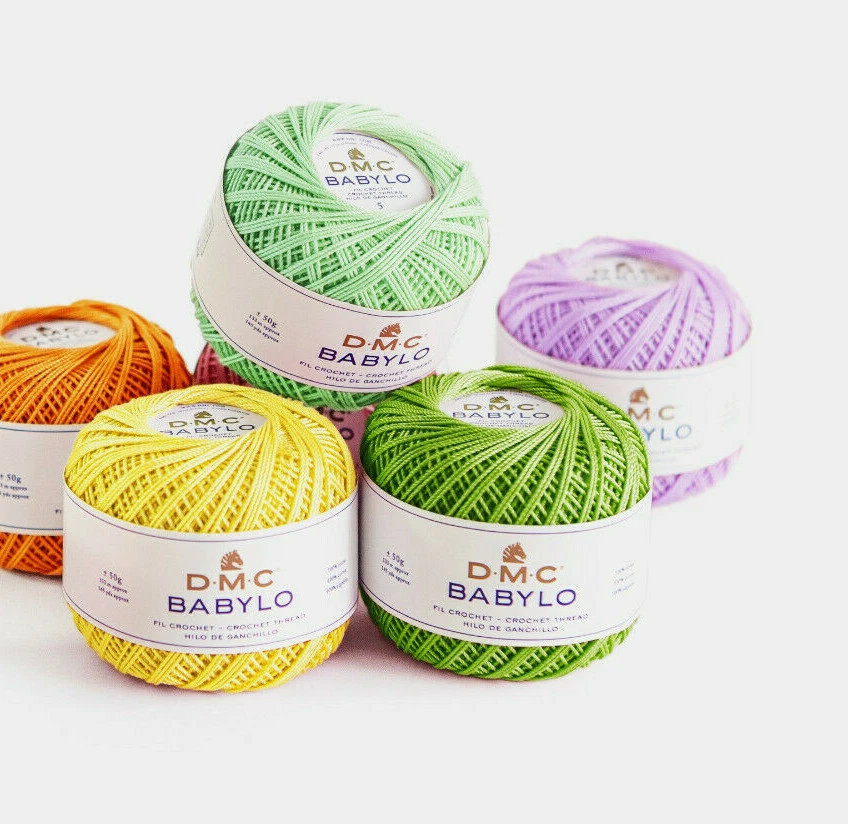 BABYLO DMC 50 grammi - Filo di scozia n°5 - Cotone per uncinetto colorato 147D