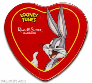 Looney Tunes Buggs Conejo Corazón Russell Stover Caramelo Lata - Imagen 1 de 2