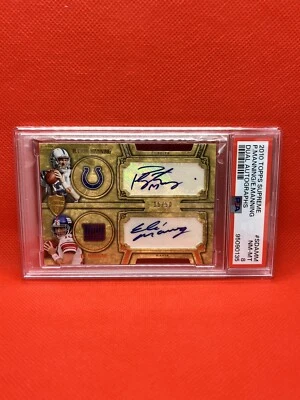 2010 Topps Supreme Peyton Manning / Eli Manning Dual Auto /50 PSA 8 Colts Giants - Image 1 of 2