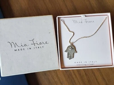Collar de plata de ley 925 MIA FIORE PEDRERÍA HAMSA HECHO A MANO EN ITALIA  Foto 1 de 4