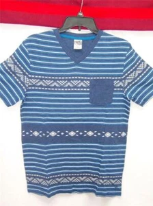 T-SHIRT mit V-Ausschnitt Tasche marineblau hängend 10 blau weiß STREIFEN grau Southwest Ten neu mit Etikett $ 24 - Bild 1 von 2