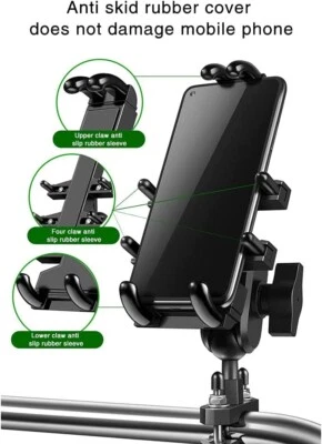 Motorcycle Universal Shockproof Adjustable Cell Phone Holder Mount for 4.7"-7.2" - Image 1 of 4