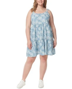 NEW - Jessica Simpson Trendy Plus Tamaryn Tiered Dress - Palm Bliss SZ 2X NWT - Picture 1 of 3