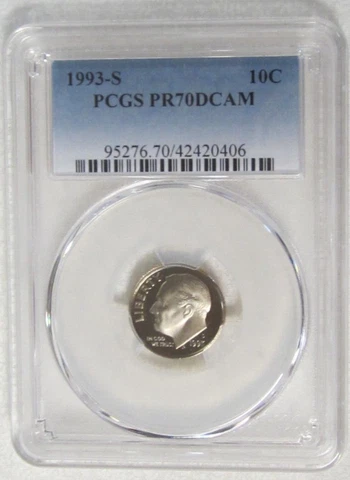 1993 S Clad Proof Roosevelt Dime - PCGS PR 70 DCAM Deep Cameo  (0406)  Guide $20 Cover