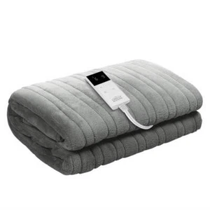 Giselle Bedding Heated Electric Throw Rug Fleece Sunggle Blanket Washable Silver - Picture 1 of 8